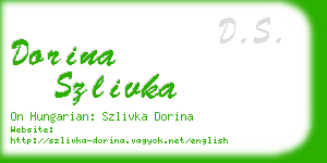 dorina szlivka business card